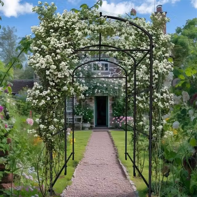 Hinsinc U Frame Black Garden Cucumber Trellis Support, W: 105 cm, D: 162 cm, H: 160 cm – 1