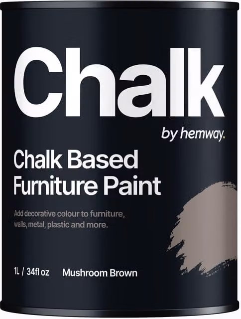 Hemway Chalk Based Furniture Paint in Flat Matt Mushroom Brown, 1L