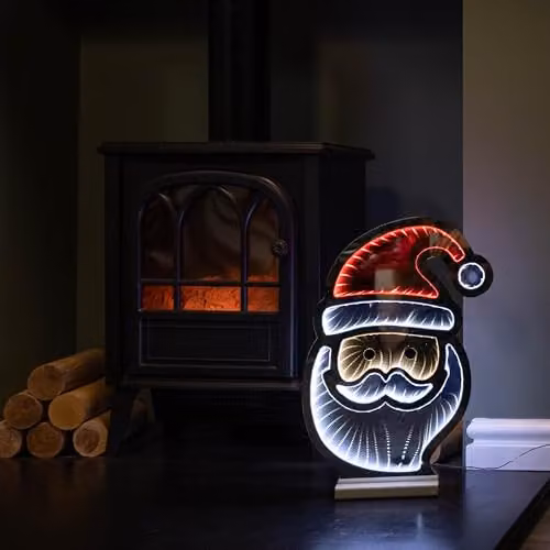 Samuel ALEXANDER 40cm Light up Santa's Face Infinity Christmas Decoration with Red and White LEDs – 3