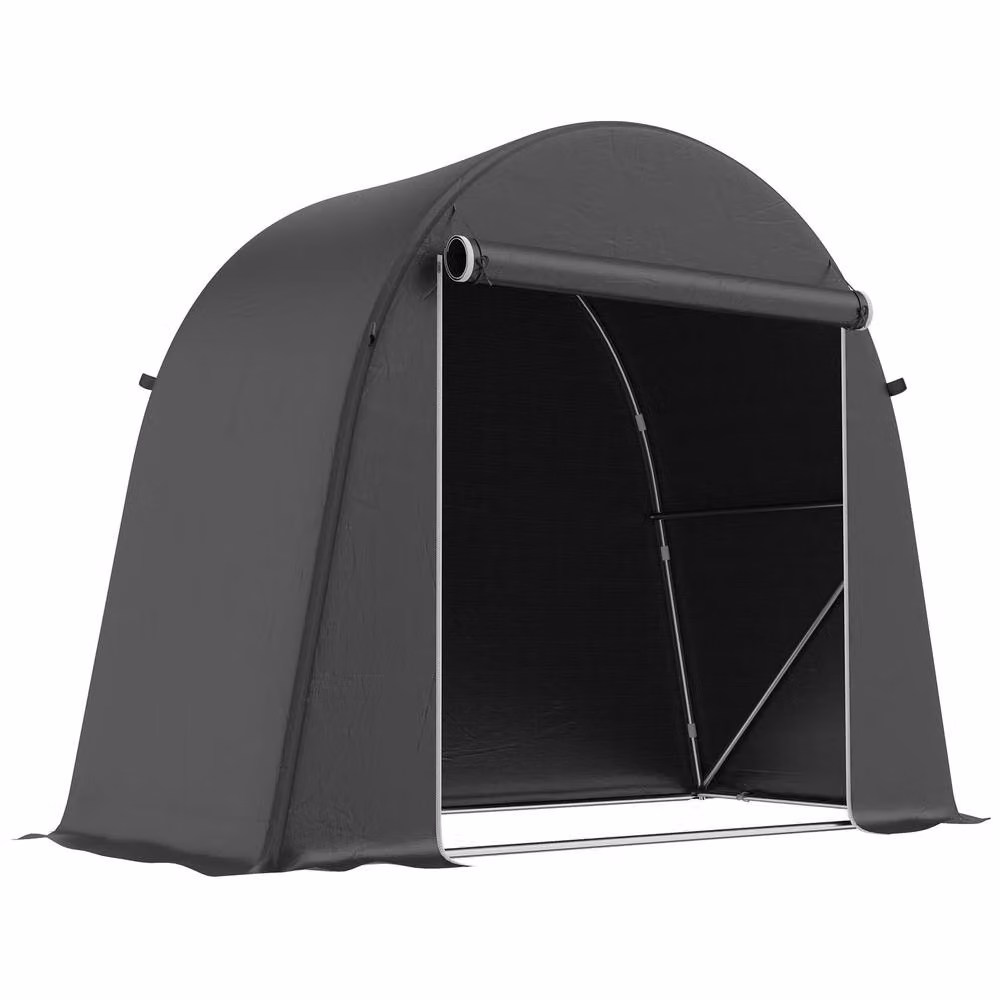 Rolipo Waterproof Bike Storage Tent with Galvanised Steel Frame, Dark Grey, W: 243.84 cm, D: 121.92 cm, H: 121.92 cm – 2