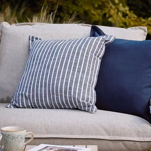 Riva Home Yard Holmfirth Blue Cotton Outdoor Square Cushion W/D/H: 45 x 45 x 45 cm – 2