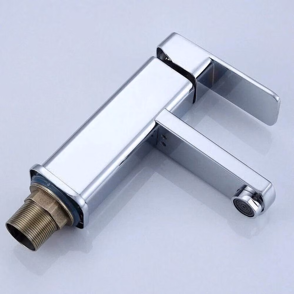 FLAVORA Chrome Mono Lever Basin Mixer Tap in Metallic Silver – 3