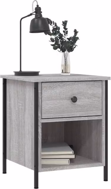 Berkfield Home Durable Bedside Cabinet in Grey Sonoma, W/D/H: 40 x 42 x 50 cm – 1