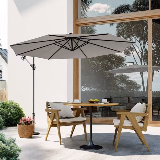 Breeins 3m Cantilever Outdoor Parasol in Grey