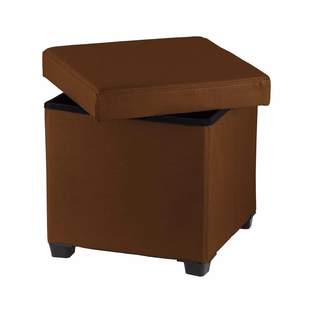 Simpa Folding Storage Ottoman Foot Rest Stool in Brown – 2