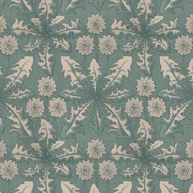House of Hackney TARAXA Euphorbia Botanical Floral Art Nouveau Wallpaper in Green, W: 300 cm, H: 180 cm