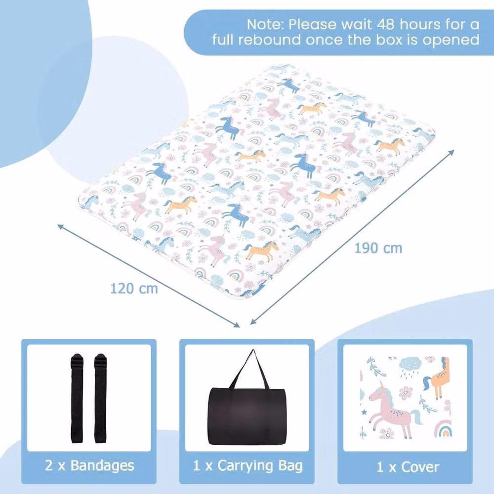KORVIXA Japanese Futon Floor Mattress in White, W/D/H: 190 x 120 x 10 cm