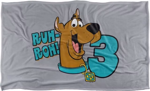 Warner Bros. Scooby-Doo Ruhroh I'M 3 Silky Touch Super Soft Fluffy Throw Blanket, Large, Multicolour and Grey Microfibre Polyester