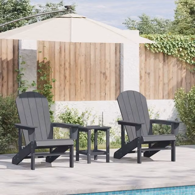 Berkfield Home Adirondack Chairs, 2 Piece Set, Light Grey, W/D/H: 74 x 82 x 90 cm – 1