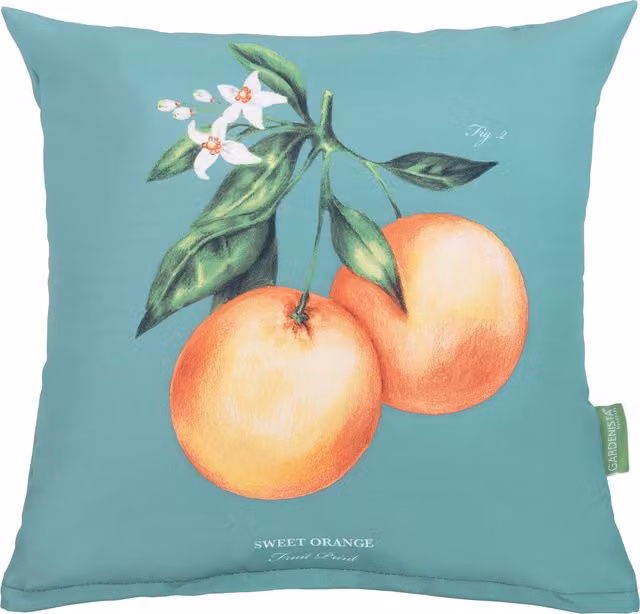 Gardenista Orange Fern Printed Outdoor Scatter Cushion with Removable Washable Cover