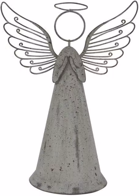 Lemon Pavilion Rustic Freestanding Metal Angel Decoration, Brown, W: 18 cm, D: 1 cm, H: 25 cm
