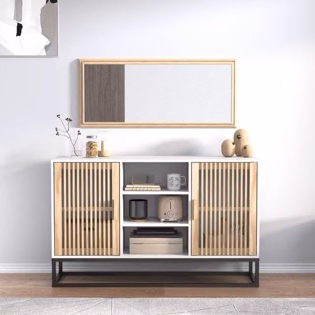Berkfield Home White Classic Sideboard in Engineered Wood W/D/H: 105 x 30 x 65 cm
