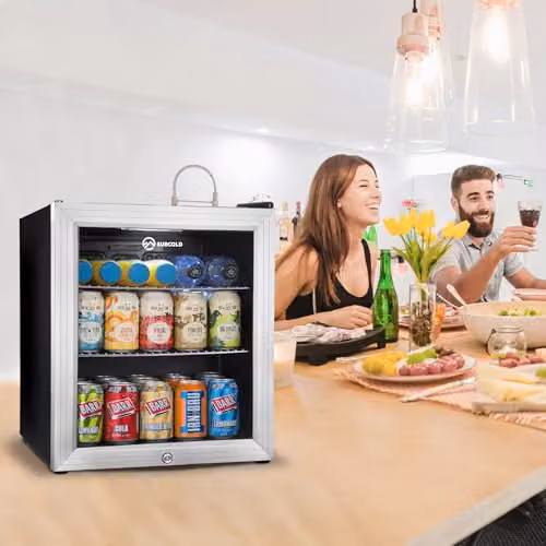 Subcold Super50 LED Mini Fridge, 50L Silver Compressor Chiller with LED Light and Lock, W/D/H: 44 x 42 x 47 cm – 3