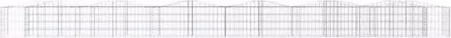Berkfield Home Arched Gabion Raised Bed in Silver Galvanised Steel, W/D/H: 600 x 50 x 50 cm