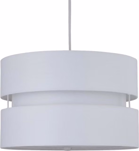 First Choice Lighting White Layered Easy Fit Drum Fabric Light Shade – 1
