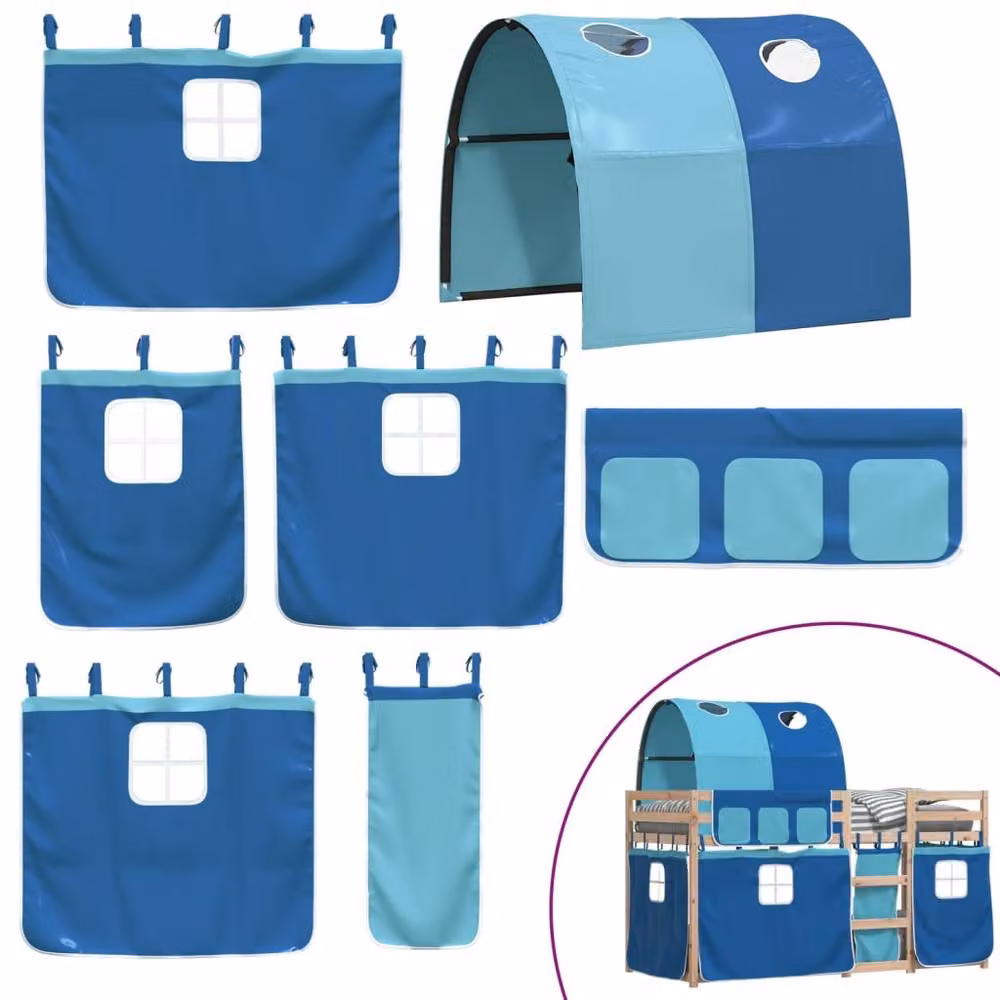 Berkfield Home Elegant Blue Solid Wood Pine Bunk Bed W/D/H: 80 x 200 cm – 6