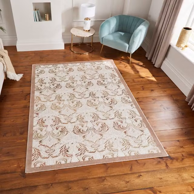 Laurence Llewelyn-Bowen Imperial Floral Rectangular Rug in Bronze, Beige and Multicolour