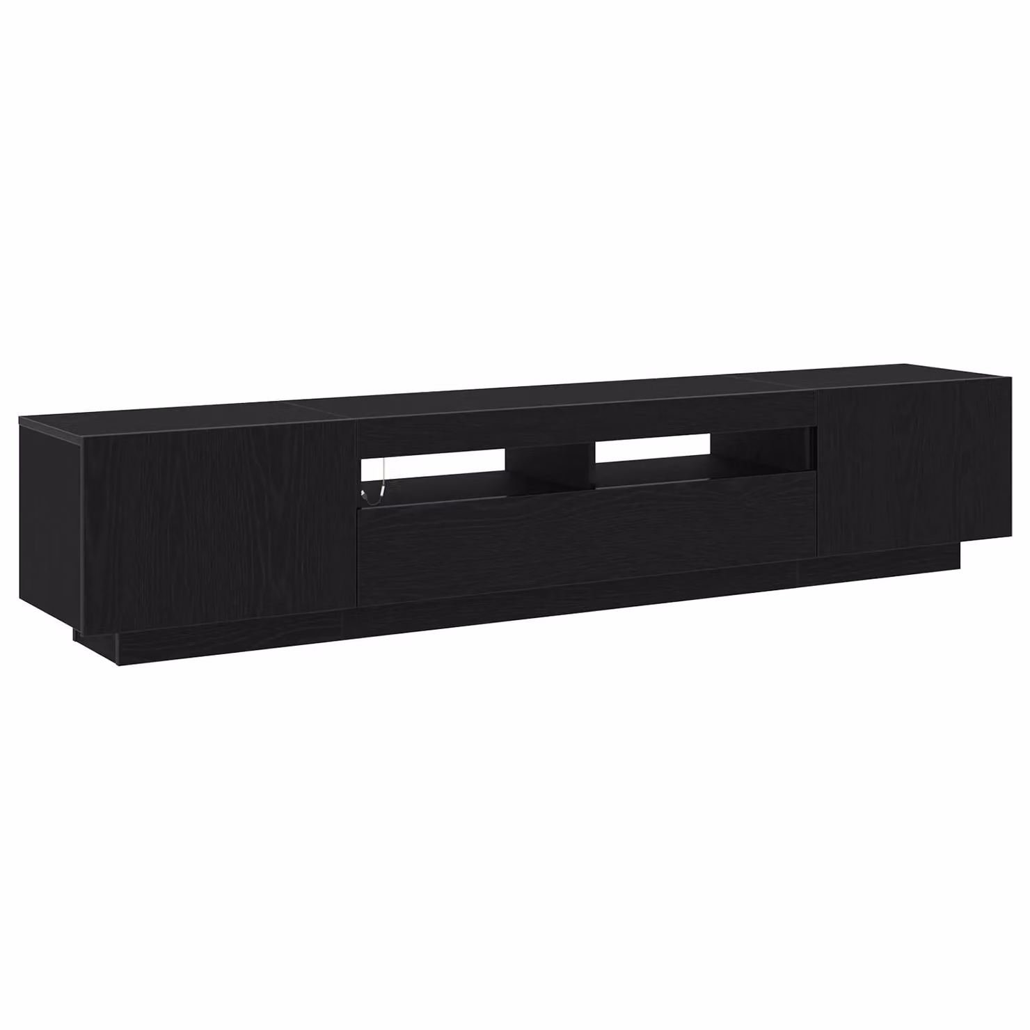 Berkfield Home Modern TV Cabinet with LED Lights in Black Oak, W/D/H: 200 x 40 x 40 cm – 2
