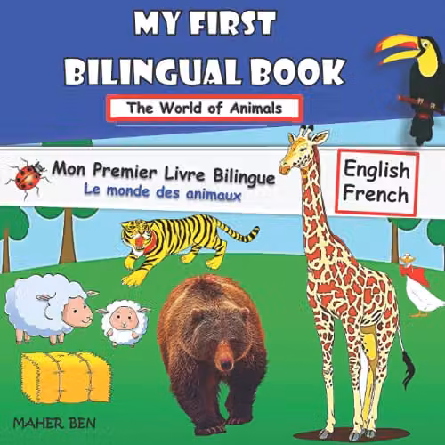 Maher Ben My First Bilingual Book Animals English-French Multicolour Paper Childrens Book – 1