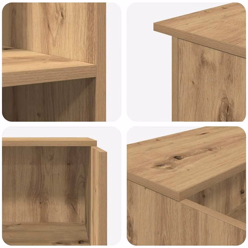 Berkfield Home Artisan Oak Reception Desk in Brown, W: 100 cm, D: 50 cm, H: 103.5 cm – 3