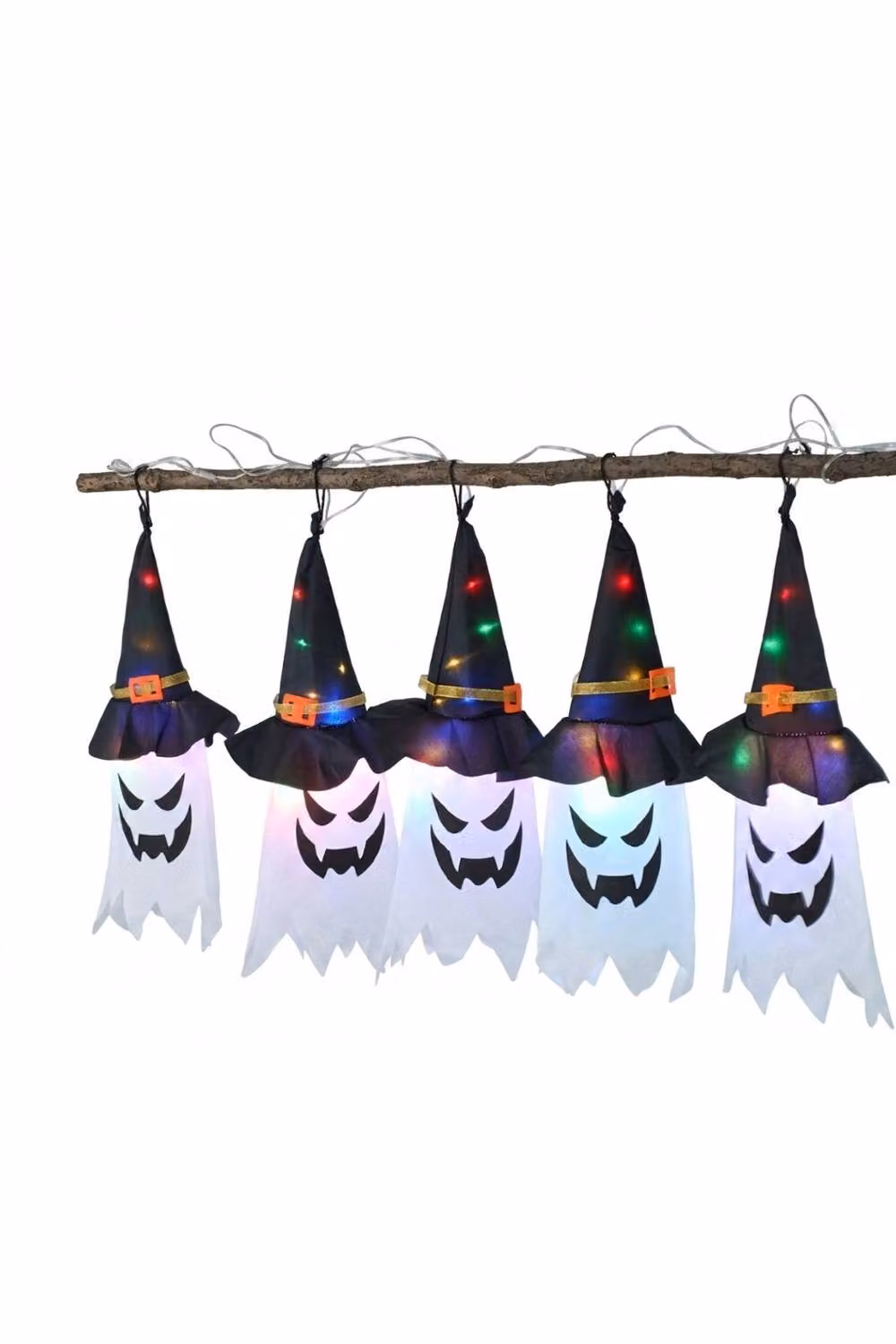 Living and Home 5-Piece Halloween Ghost and Witch Hat Decorations with LED Lights in Black – 4