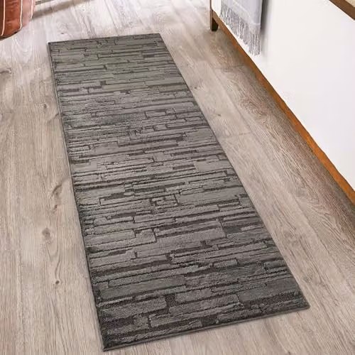 Desire Rugs Modern Grey Rectangular Hallway Runner Rug, W: 60 cm, L: 220 cm
