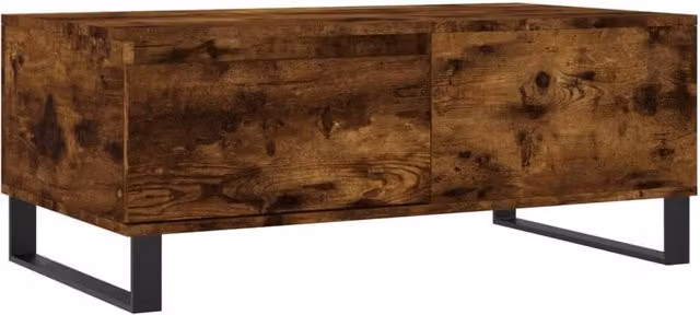 Berkfield Home Modern Rectangular Coffee Table in Smoked Oak Brown, W/D/H: 90 x 50 x 36.5 cm