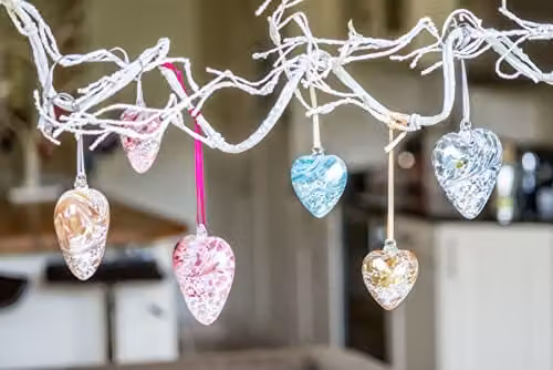 Sienna Glass Silver Heart Hanging Ornament, 8 cm – 2