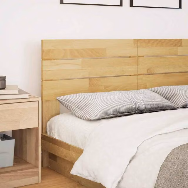 Berkfield Home Solid Wood Oak Headboard in Light Oak, Width: 135 cm