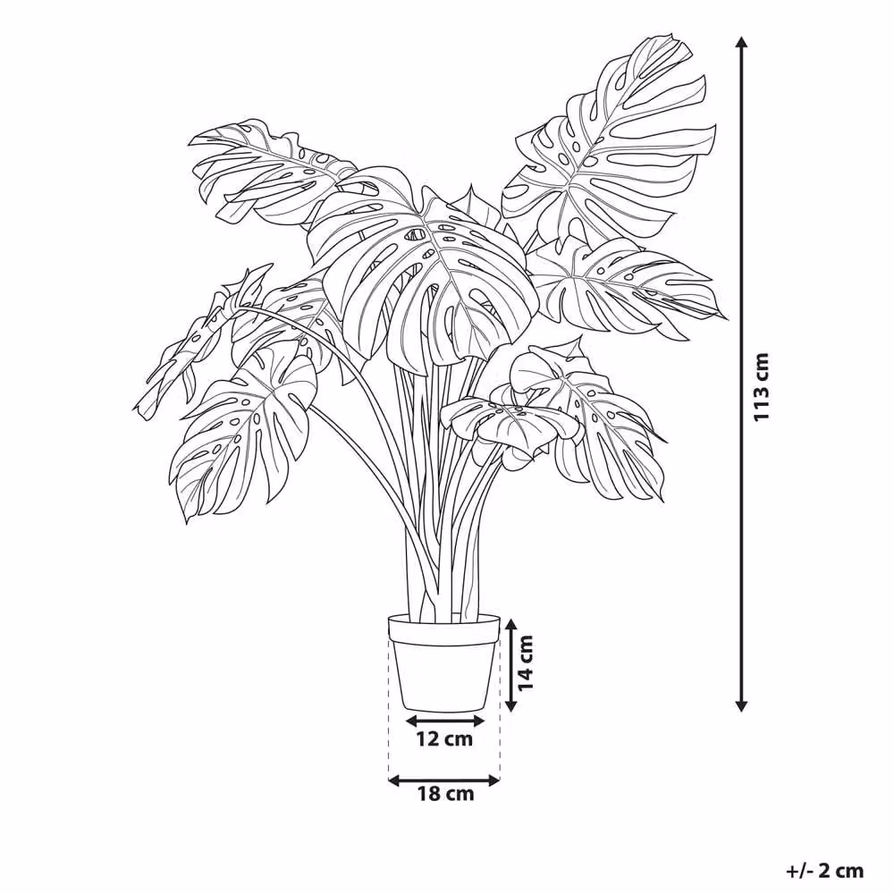 Wyld and Coco 113 cm Green Artificial Monstera Plant in a Concrete Pot – 3