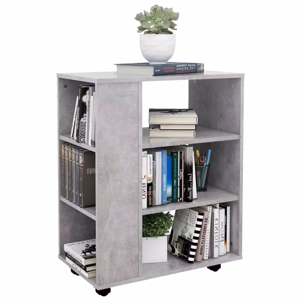 Berkfield Home Rolling Cabinet in Concrete Grey, W/D/H: 60 x 35 x 75 cm – 3