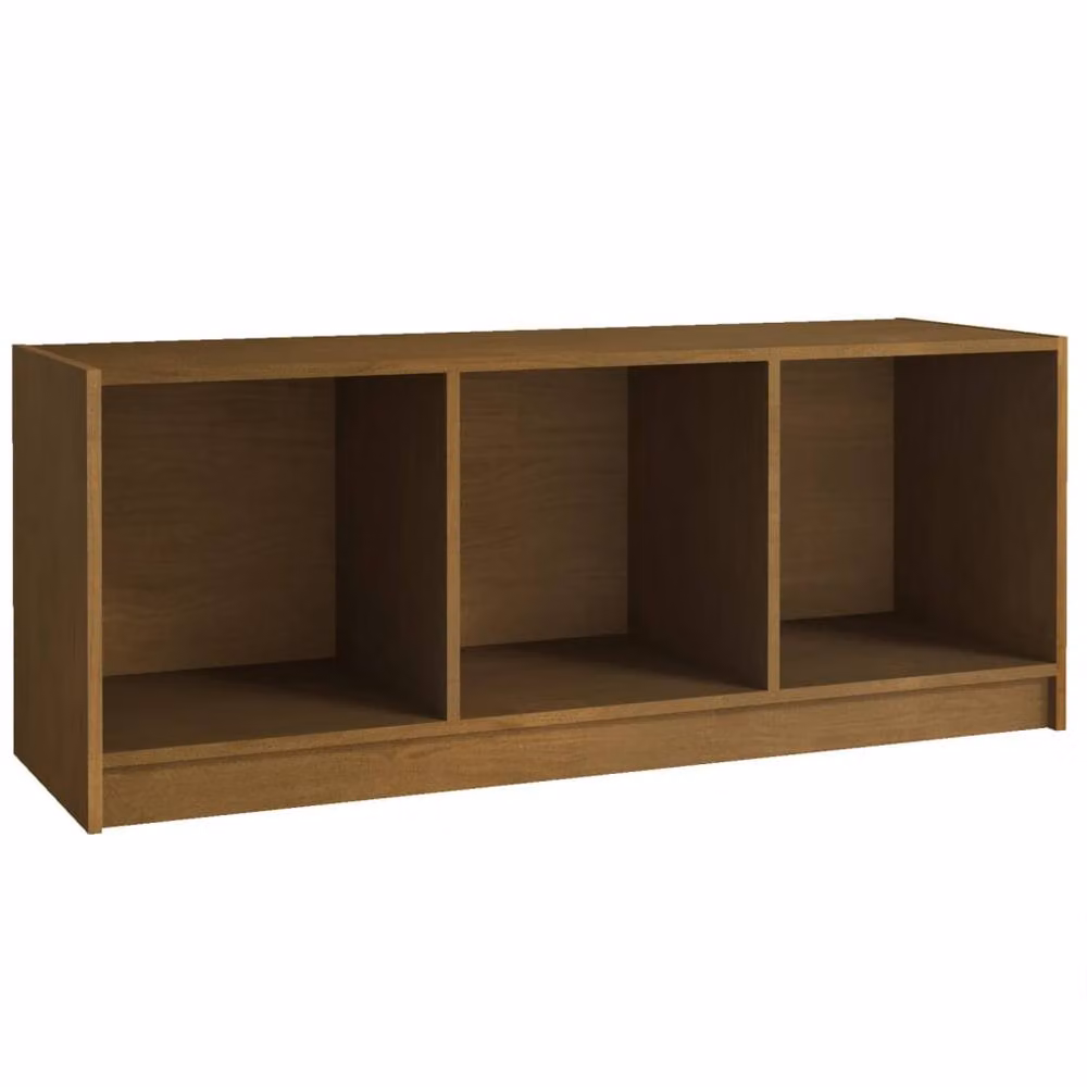 Berkfield Home TV Cabinet in Honey Brown, Solid Pinewood, W/D/H: 104 x 33 x 41 cm – 2