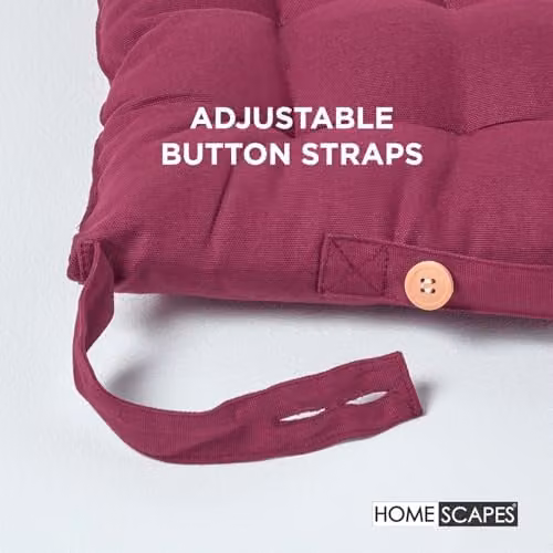 Homescapes Set of 4 Quilted Cotton Seat Pads in Purple, W/D/H: 40 x 40 x 6.5 cm – 5