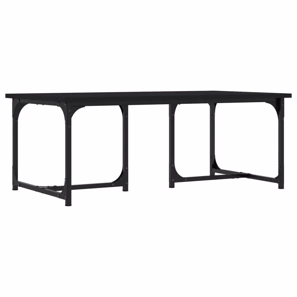 Berkfield Home Black Rectangular Coffee Table in Engineered Wood, W/D/H: 90 x 50 x 35 cm – 2