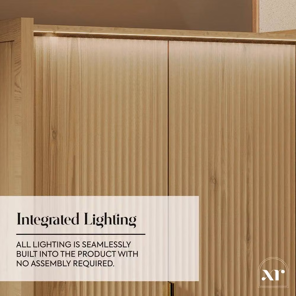 X Rocker XR Living Dakota Two Door Wardrobe with Integrated LED Lighting and Two Internal Drawers in Wild Oak – 2