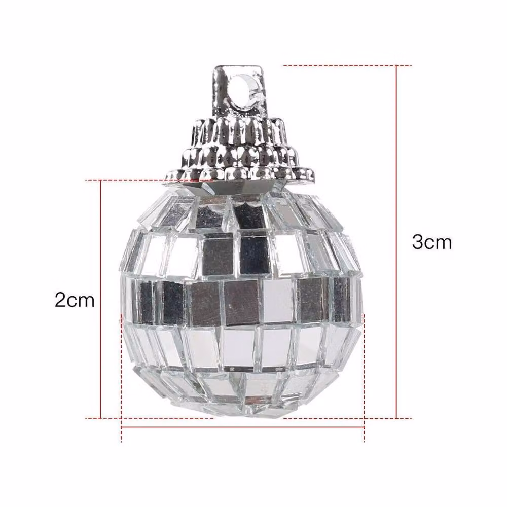 SPETLEK 60-Piece Silver Mirror Disco Hanging Balls, Geometric Round Party Decorations, W: 100 cm, H: 60 cm – 2