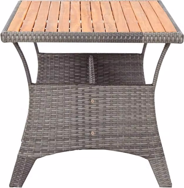 Berkfield Home Grey Acacia Wood Garden Table, W/D/H: 120 x 70 x 66 cm