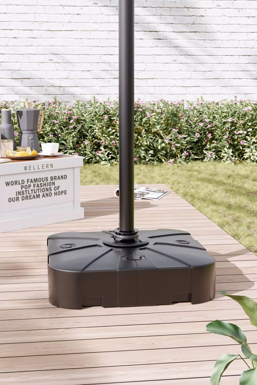Garden Sanctuary Black Plastic Square Patio Parasol Base – 2