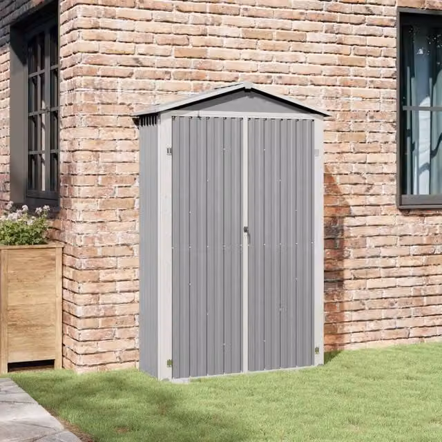 Berkfield Home Tall Cabinet in Grey Galvanised Steel and Plastic, W/D/H: 116 x 45 x 175 cm
