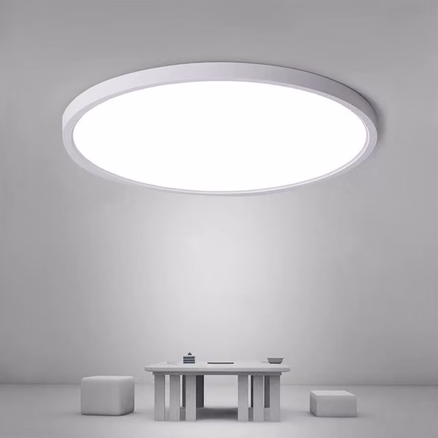 Goeco White Round Ultra-Thin LED Ceiling Light, 24W, 6000K Cool White, Diameter: 30 cm