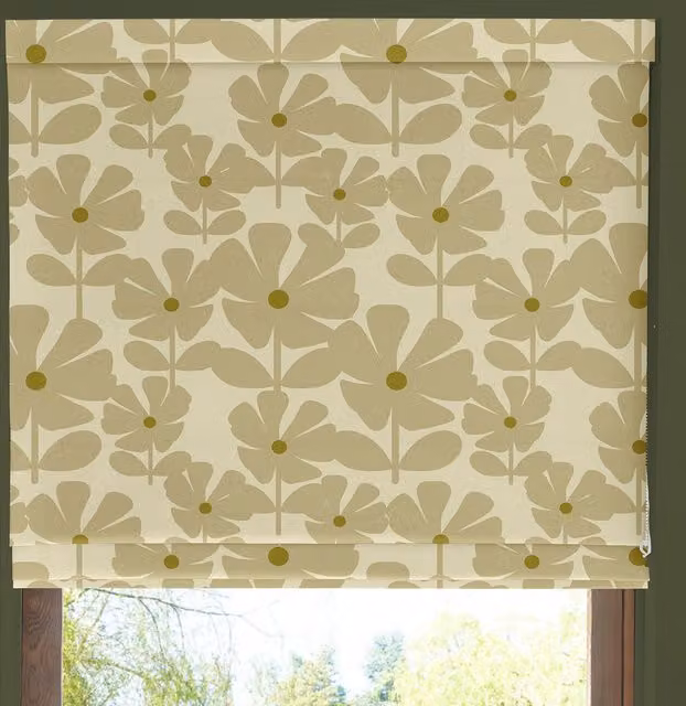 Orla Kiely Wildflower Made To Measure Roman Blind in Beige Floral Lace