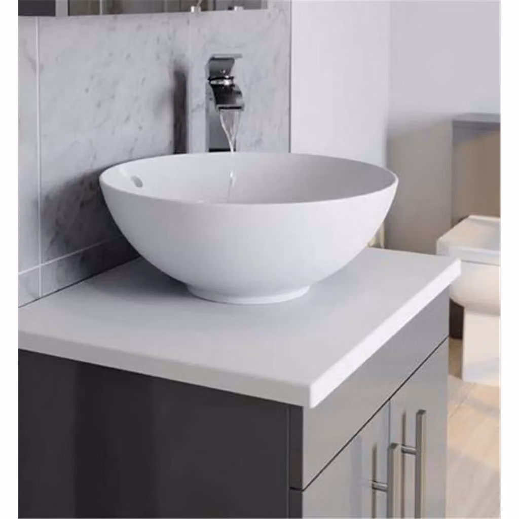 Clifton Grey Gloss 2 Drawer Standing Unit with Counter Top Basin, Width: 60 cm – 2
