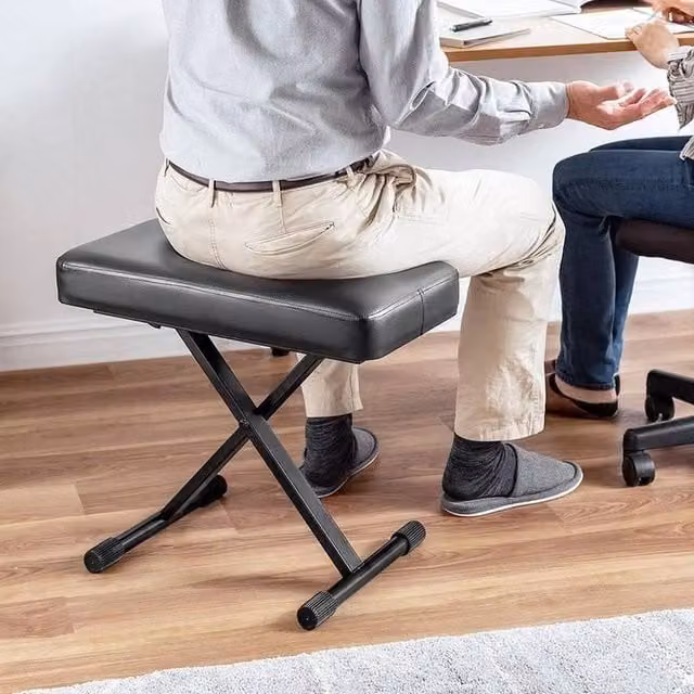EONLION Height Adjustable Piano Keyboard Stool in Black with Synthetic Leather Upholstery – 1