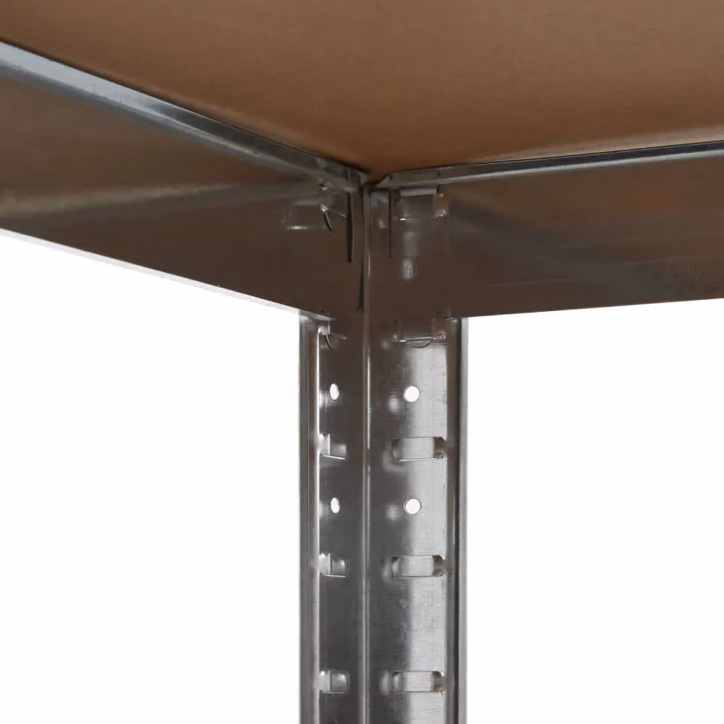 Berkfield Silver Home Storage Shelf with Adjustable Shelves, Steel and MDF, W/D/H: 75 x 75 x 180 cm – 2