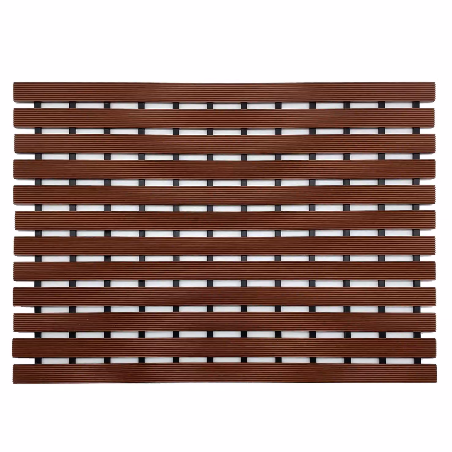Nicoman Anti-Slip PVC Duckboard Shower Mat in Brown, W: 61 cm, D: 43 cm – 2