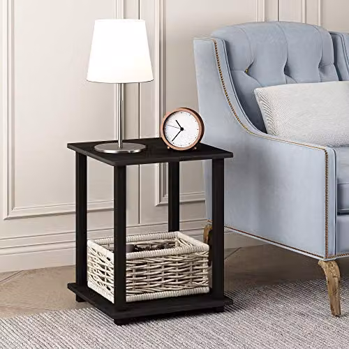 Furinno SIMPLISTIC Set of 2 Two-Tier Side Tables in Dark Walnut – 2