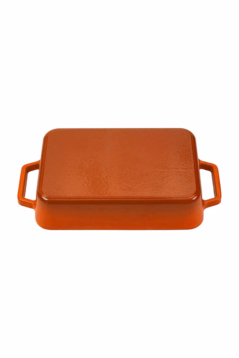 ExtraStar Enamelled Cast Iron Rectangular Casserole Dish with Handles, Orange – 7