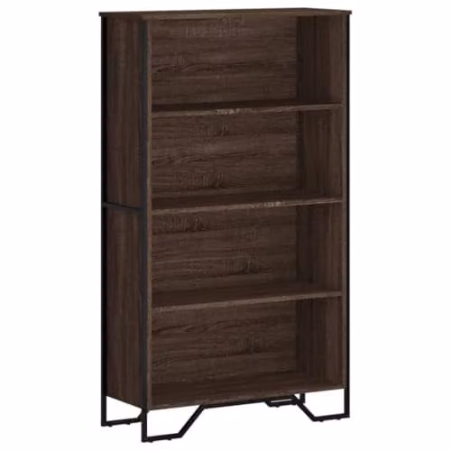 vidaXL Modern Brown Oak Bookcase in Engineered Wood, W: 80 cm, D: 31 cm, H: 137.5 cm
