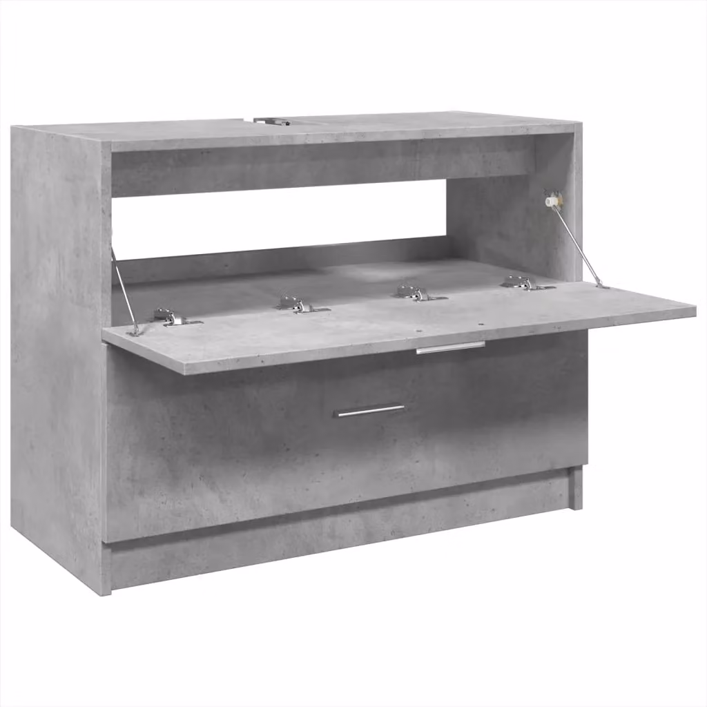 Berkfield Home Sink Cabinet in Concrete Grey, W/D/H: 78 x 37 x 59 cm – 2