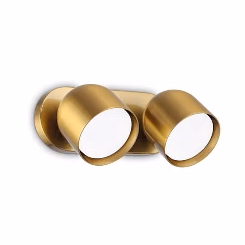 Ideal Lux Dodo 2 Light Twin Ceiling Spotlight in Brass